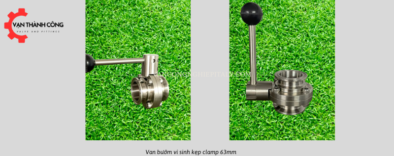 van bướm vi sinh tay rút phi 63mm